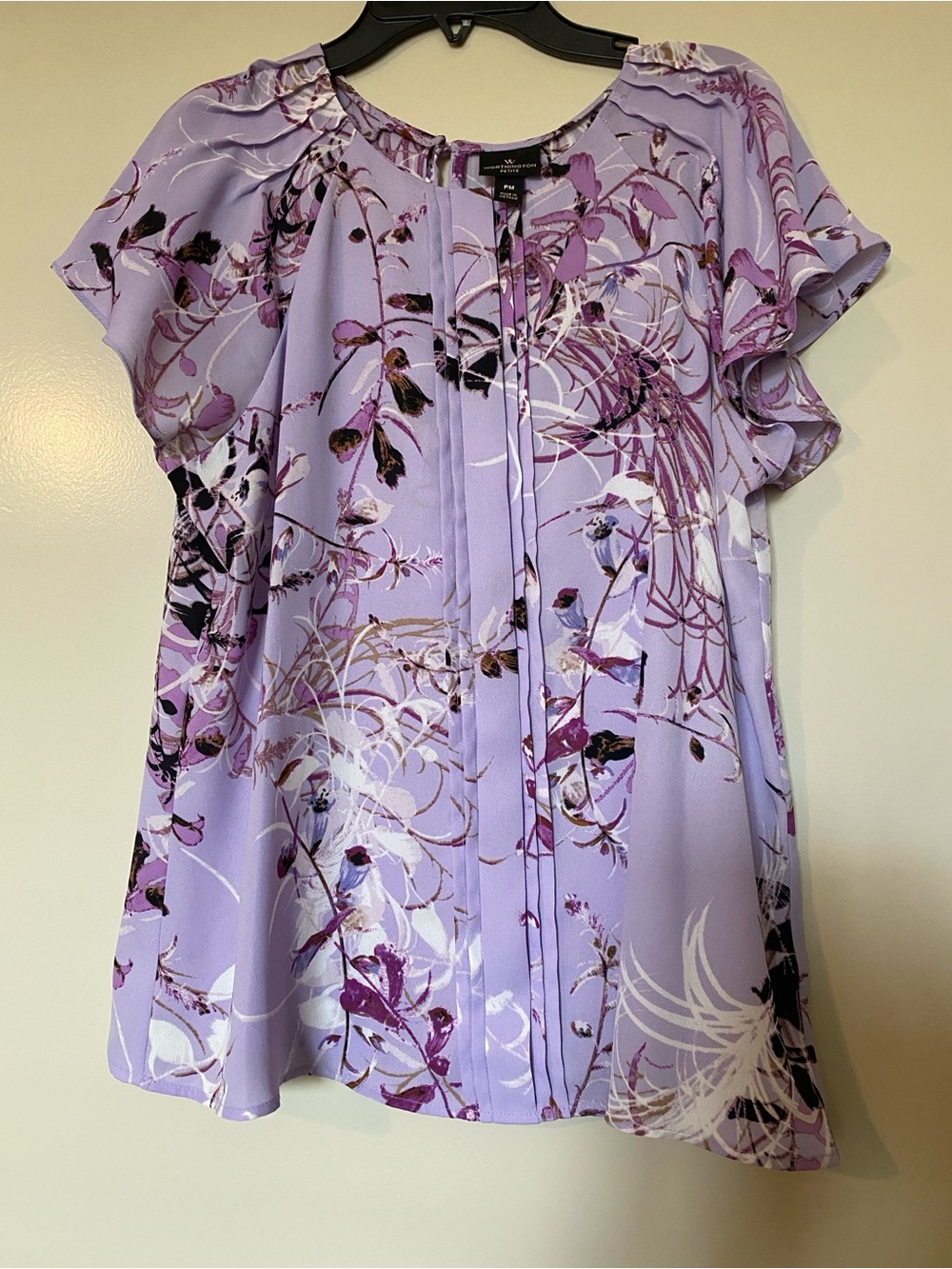 Lavender Floral Flutter Sleeve Top